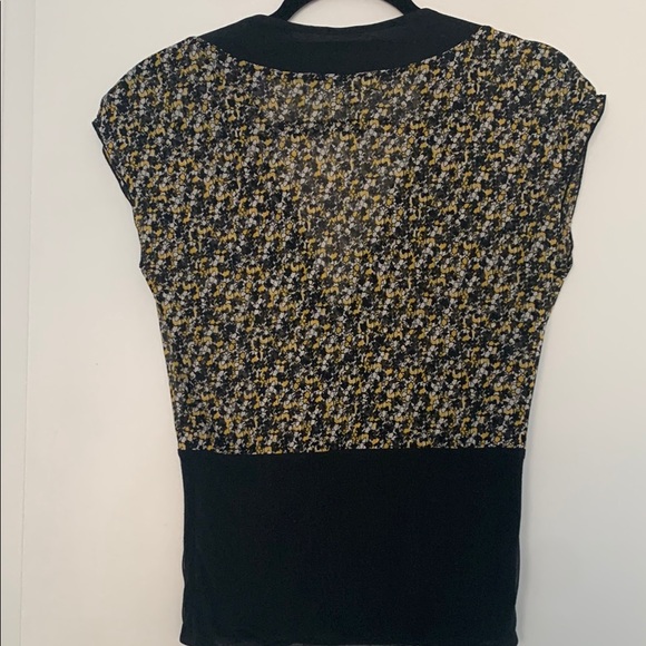 Diane von Furstenberg - Black/Yellow/White Women's Top - Silk and Mesh - Picture 5 of 8